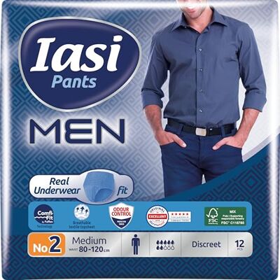 IASI Mäns byxor, 12 Engångs Absorberande Boxers för urinläckage, Storlek M för män, stretching, 12 Enheter IASI Mäns byxor, 12 Engångs Absorberande Boxers för urinläckage, Storlek M för män, stretching, 12 Enheter