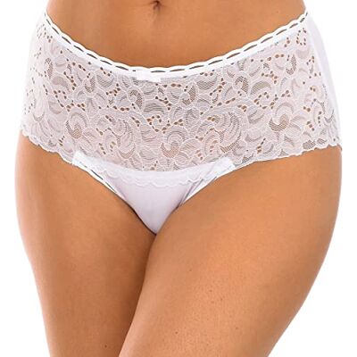 Playtex Culotte Midi Cound, Croisé, Féminin, Recyclé, trosor för kvinnor, Vit, 44 SE Playtex Culotte Midi Cound, Croisé, Féminin, Recyclé, trosor för kvinnor, Vit, 44 SE