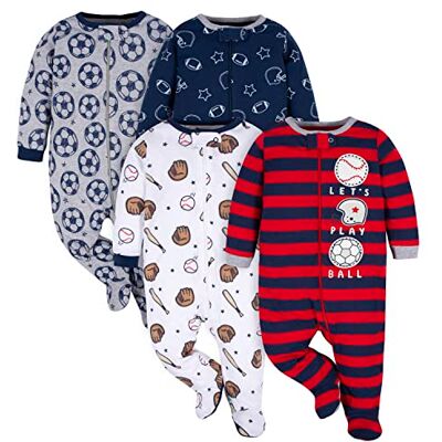 Gerber Sleep 'N Play Pyjamas med fot för bebisar, 4-pack Gerber Sleep 'N Play Pyjamas med fot för bebisar, 4-pack