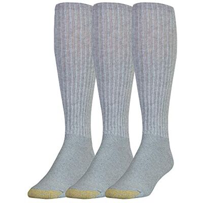 GOLDTOE Gold Toe Ultra Tec Performance Over-The-Calf atletiska strumpor, flera par, grå ljung (3-par), stor (förpackning med 3), Grå ljung (3 par), L GOLDTOE Gold Toe Ultra Tec Performance Over-The-Calf atletiska strumpor, flera par, grå ljung (3-par), stor (förpackning med 3), Grå ljung (3 par), L