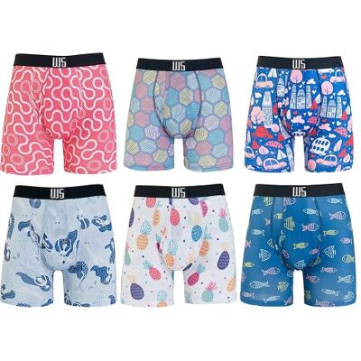Warriors & Scholars Chafe Safe Pouch Boxer Briefs For Men Pack Of 6, Ultra Soft, Breathable Quick Dry, Moisture-Wicking, Buldge Enhancing Mens Underwear, AM95 L Warriors & Scholars Chafe Safe Pouch Boxer Briefs For Men Pack Of 6, Ultra Soft, Breathable Quick Dry, Moisture-Wicking, Buldge Enhancing Mens Underwear, AM95 L