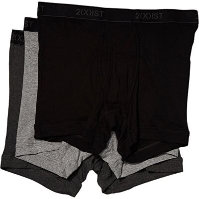 2(X)IST 2(X) IST Essential bomull boxershorts 3-pack underkläder för män (förpackning med 3), Svart/ljung grå/kolljung, S 2(X)IST 2(X) IST Essential bomull boxershorts 3-pack underkläder för män (förpackning med 3), Svart/ljung grå/kolljung, S