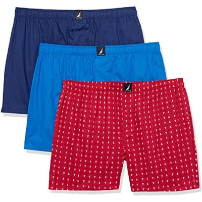 Nautica unisex vuxen Bomullsvävd 3-pack Boxer Boxershorts Nautica unisex vuxen Bomullsvävd 3-pack Boxer Boxershorts
