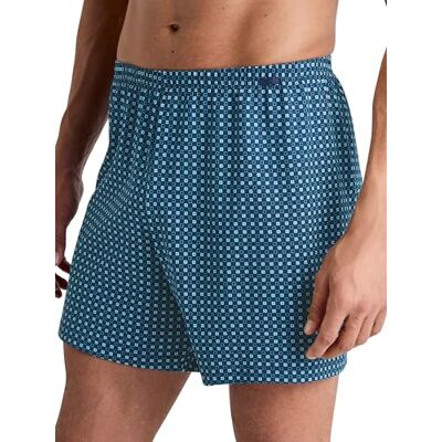 CALIDA Prints Jersey-boxershorts utan gylf för män, av 100% bomull, Blå (Ocean Blue), 50 CALIDA Prints Jersey-boxershorts utan gylf för män, av 100% bomull, Blå (Ocean Blue), 50
