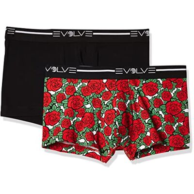 Evolve Herr bomull stretch ingen show trunk underkläder multipack badbyxor, Svart/rosa lapp, S Evolve Herr bomull stretch ingen show trunk underkläder multipack badbyxor, Svart/rosa lapp, S
