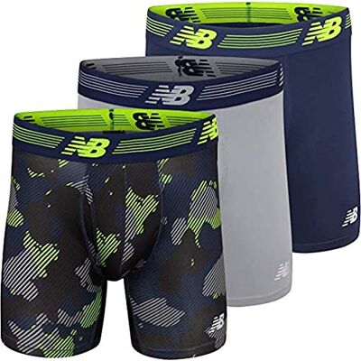 New Balance Men's 6" Boxer Brief Fly Front with Pouch, 3-Pack New Balance Men's 6" Boxer Brief Fly Front with Pouch, 3-Pack