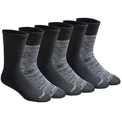 Dickies Herrar multi-pack Dri-tech fuktkontroll besättning, lediga strumpor, Black Free Run (6 par), Shoe Size: 6-12 Dickies Herrar multi-pack Dri-tech fuktkontroll besättning, lediga strumpor, Black Free Run (6 par), Shoe Size: 6-12