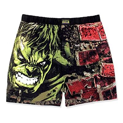 Marvel The Incredible Hulk Smash Brick Comic Style Men's Boxer Lounge Shorts (Small, Black) Marvel The Incredible Hulk Smash Brick Comic Style Men's Boxer Lounge Shorts (Small, Black)