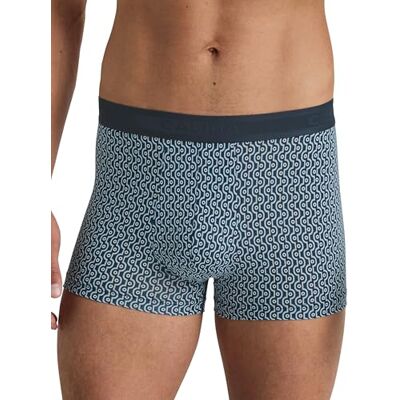 CALIDA Grafic Cotton Boxershorts för män, tillverkade av 100% supima-bomull, med elastiskt midjeband, Mörk safir, 50 CALIDA Grafic Cotton Boxershorts för män, tillverkade av 100% supima-bomull, med elastiskt midjeband, Mörk safir, 50