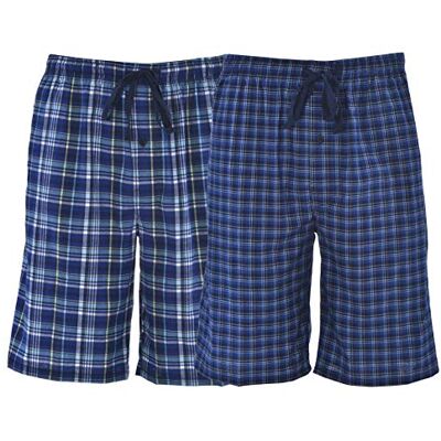 Hanes herr & Big herr vävd stretch pyjamas shorts – 2-pack – blå – XL Hanes herr & Big herr vävd stretch pyjamas shorts – 2-pack – blå – XL