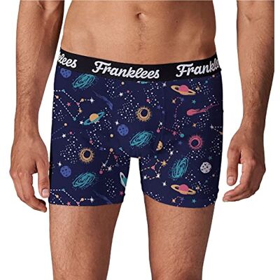 Franklees Boxershorts Herrunderkläder Mjuk andningsbar bomull Roliga tryck Bekväma boxershorts Hans och hennes par matchande underkläder, Galax, S Franklees Boxershorts Herrunderkläder Mjuk andningsbar bomull Roliga tryck Bekväma boxershorts Hans och hennes par matchande underkläder, Galax, S