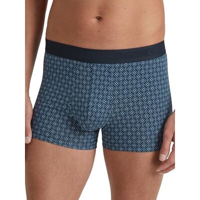 CALIDA Grafic Cotton Boxershorts för män, tillverkade av 100% supima-bomull, naturligt ventilerande och hudvänliga, med elastisk linning, Mörk safir, 46-48 CALIDA Grafic Cotton Boxershorts för män, tillverkade av 100% supima-bomull, naturligt ventilerande och hudvänliga, med elastisk linning, Mörk safir, 46-48