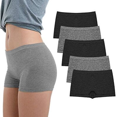 LALESTE Dam pojkshorts underkläder full täckning sömlösa trosor mjuk stretch boxershorts 5-pack, B004, M LALESTE Dam pojkshorts underkläder full täckning sömlösa trosor mjuk stretch boxershorts 5-pack, B004, M
