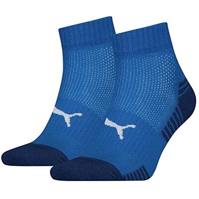 PUMA Unisex kvartsstrumpor (2-pack), blå, 46 PUMA Unisex kvartsstrumpor (2-pack), blå, 46