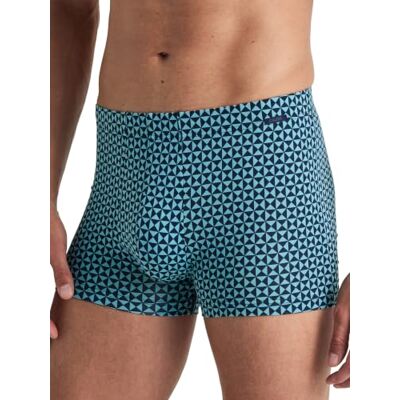CALIDA Grafic Cotton Boxershorts för män, tillverkade av 100% supima-bomull, med tygbelagt elastiskt midjeband, Ljusblå, 46-48 CALIDA Grafic Cotton Boxershorts för män, tillverkade av 100% supima-bomull, med tygbelagt elastiskt midjeband, Ljusblå, 46-48