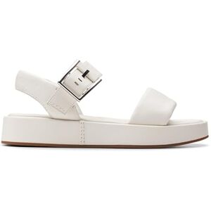 Clarks Alda Strap Womens Off White Lea, 7.5 Clarks Alda Strap Womens Off White Lea, 7.5