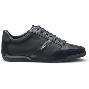 Boss Saturnus Lowp sneakers i blandat material med mocka och konstläder storlek, Mörkblått, 13 UK Boss Saturnus Lowp sneakers i blandat material med mocka och konstläder storlek, Mörkblått, 13 UK