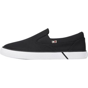 Tommy Hilfiger Dam Vulc Canvas Slip-ON Sneaker Vulkaniserad, Svart, 4 UK, Svart, 37 EU Tommy Hilfiger Dam Vulc Canvas Slip-ON Sneaker Vulkaniserad, Svart, 4 UK, Svart, 37 EU