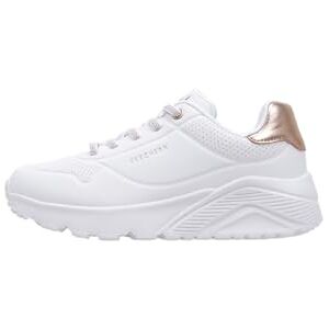 Skechers Uno Lite-Metallic Shimmers för flickor, Vitt, 2 Little Kid Skechers Uno Lite-Metallic Shimmers för flickor, Vitt, 2 Little Kid