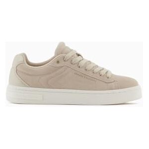 Giorgio Armani dam London, läder, guldlogotyp sneakers, sand, 36 EU Giorgio Armani dam London, läder, guldlogotyp sneakers, sand, 36 EU