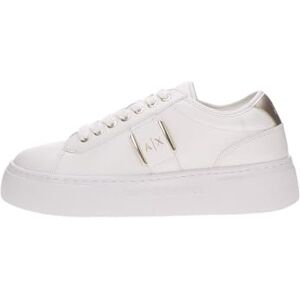 Giorgio Armani dam kurt, detaljer, debossed logo sneakers, off white + pale guld, 38 EU Giorgio Armani dam kurt, detaljer, debossed logo sneakers, off white + pale guld, 38 EU