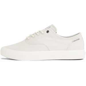 Tommy Hilfiger mäns låga Oxford twill vulkaniserade träningsskor med logotyp, Beige alabaster, 41 EU Tommy Hilfiger mäns låga Oxford twill vulkaniserade träningsskor med logotyp, Beige alabaster, 41 EU
