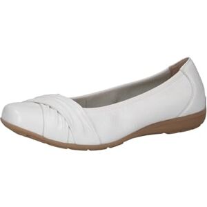 CAPRICE Damballerinaskor av läder, bekväma, Vitt rådjur, 37 EU CAPRICE Damballerinaskor av läder, bekväma, Vitt rådjur, 37 EU
