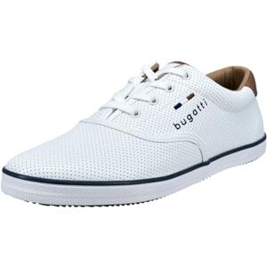 bugatti herr Canvas sneaker av bomull, låg canvassko med flexibel sula, Vit, 43 EU bugatti herr Canvas sneaker av bomull, låg canvassko med flexibel sula, Vit, 43 EU