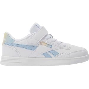 Reebok Court Advance Elastic & Top Strap Sneaker, Ftwrwhite Y2kblue bleachedyellow, 31.5 EU Reebok Court Advance Elastic & Top Strap Sneaker, Ftwrwhite Y2kblue bleachedyellow, 31.5 EU