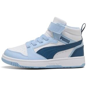 PUMA Unisex barn Rebound V6 Mid Ac+ Ps Sneaker, White Dark Indigo Haute Tropic, 34 EU PUMA Unisex barn Rebound V6 Mid Ac+ Ps Sneaker, White Dark Indigo Haute Tropic, 34 EU