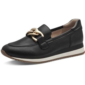 Jana Dam eleganta sportiga loafers med bekväm multibredd veganska tofflor, svart/guld, 40 EU, Svart guld, 40 EU Jana Dam eleganta sportiga loafers med bekväm multibredd veganska tofflor, svart/guld, 40 EU, Svart guld, 40 EU