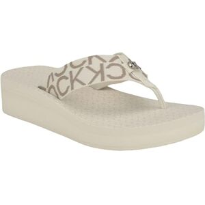 Calvin Meena Flip-Flop för kvinnor, Elfenben/silverlogotyp 152, 40 EU Calvin Meena Flip-Flop för kvinnor, Elfenben/silverlogotyp 152, 40 EU