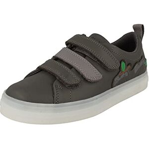Clarks Pojkar Flare Bug K sneakers, Mörkgrå Lea 29.5 EU Clarks Pojkar Flare Bug K sneakers, Mörkgrå Lea 29.5 EU