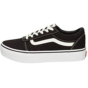 Vans Flicka Ward plattform sneakers, Duk svart vit, 37 EU Vans Flicka Ward plattform sneakers, Duk svart vit, 37 EU