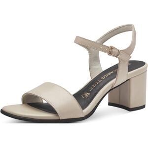MARCO TOZZI Damsandaler, läder, Feel Me fotbädd, mjukt foder, 2–28377–42 sandal med klack, kräm, 39 EU MARCO TOZZI Damsandaler, läder, Feel Me fotbädd, mjukt foder, 2–28377–42 sandal med klack, kräm, 39 EU