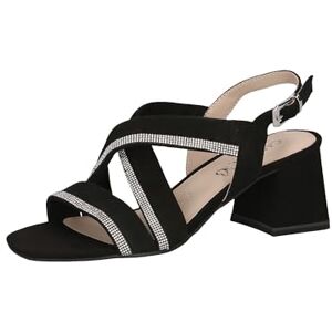 CAPRICE Dam 9-28300-42 sandaler med klack, Svart mocka, 38 EU CAPRICE Dam 9-28300-42 sandaler med klack, Svart mocka, 38 EU