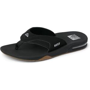 REEF Fanning Sandaler, flasköppnar-flip flops med valvstöd, hållbar yttersula, vattentåliga, Svart/silver, 9 REEF Fanning Sandaler, flasköppnar-flip flops med valvstöd, hållbar yttersula, vattentåliga, Svart/silver, 9