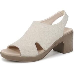 LifeStride BZees dam Eden Slingback remsandaler sandaler med klack, vitt tyg, 37 EU, Vitt tyg, 37 EU LifeStride BZees dam Eden Slingback remsandaler sandaler med klack, vitt tyg, 37 EU, Vitt tyg, 37 EU