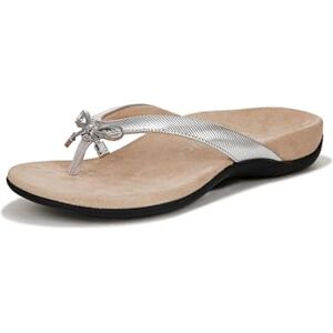 Vionic Bella Flat Sandal, Aluminium Ribbad Metallic, 3 UK, Aluminium ribbad metallisk, 3 UK Wide Vionic Bella Flat Sandal, Aluminium Ribbad Metallic, 3 UK, Aluminium ribbad metallisk, 3 UK Wide