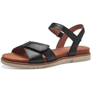 MARCO TOZZI Damsandalett, läder, Feel Me fotbädd, mjukt foder, 2–28401–42 sandal med klack, svart, 37 EU MARCO TOZZI Damsandalett, läder, Feel Me fotbädd, mjukt foder, 2–28401–42 sandal med klack, svart, 37 EU