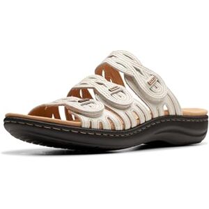 Clarks dam Laurieann Ruby platt sandal, Benvitt läder, 5 UK Wide Clarks dam Laurieann Ruby platt sandal, Benvitt läder, 5 UK Wide