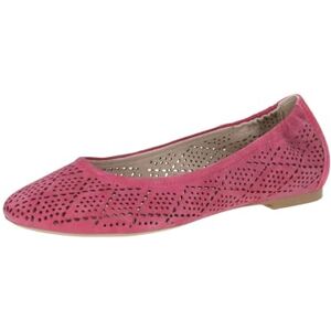 CAPRICE Damballerinaskor av läder med hålmönster, Rosa mocka, 40 EU CAPRICE Damballerinaskor av läder med hålmönster, Rosa mocka, 40 EU