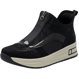Rieker N8151-00 slip-on stövlar textil och syntet dam i svart kombination, Svart stationsvagn, 36 EU Rieker N8151-00 slip-on stövlar textil och syntet dam i svart kombination, Svart stationsvagn, 36 EU
