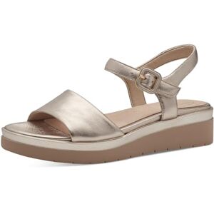 Tamaris Comfort damsandaler platta av läder med kardborreband, Guld, 40 EU Tamaris Comfort damsandaler platta av läder med kardborreband, Guld, 40 EU