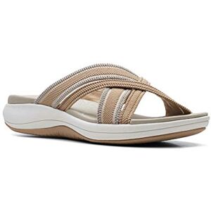 Clarks Mira Isle Slide sandal för kvinnor, Sandkombi textil, 41.5 EU Clarks Mira Isle Slide sandal för kvinnor, Sandkombi textil, 41.5 EU