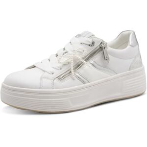 Tamaris Comfort låga sneakers för kvinnor, vit/silver, 40 EU Tamaris Comfort låga sneakers för kvinnor, vit/silver, 40 EU