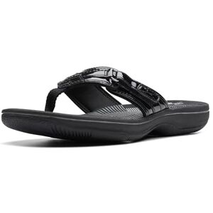 Clarks Breeze Sea Flip-flop för kvinnor, Svart patent, 5 Clarks Breeze Sea Flip-flop för kvinnor, Svart patent, 5