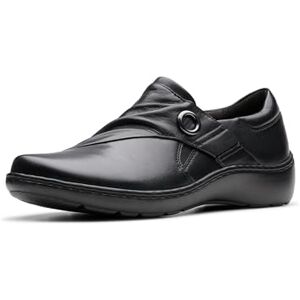 Clarks Women's Cora Aubrie Loafer, Black Leather, 8.5 Wide Clarks Women's Cora Aubrie Loafer, Black Leather, 8.5 Wide