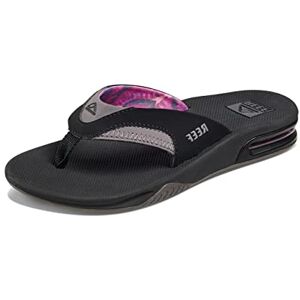 REEF Fanning Damsandaler med flasköppnare, flip-flops med valvstöd, hållbar yttersula, vattentåliga, Svart/grå, 12 REEF Fanning Damsandaler med flasköppnare, flip-flops med valvstöd, hållbar yttersula, vattentåliga, Svart/grå, 12