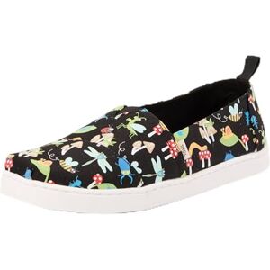 TOMS Classic Alpargata Loafer platt, Black Glow in The Dark Bugs, 1 UK, Svart glöd i mörka insekter, 34 EU TOMS Classic Alpargata Loafer platt, Black Glow in The Dark Bugs, 1 UK, Svart glöd i mörka insekter, 34 EU